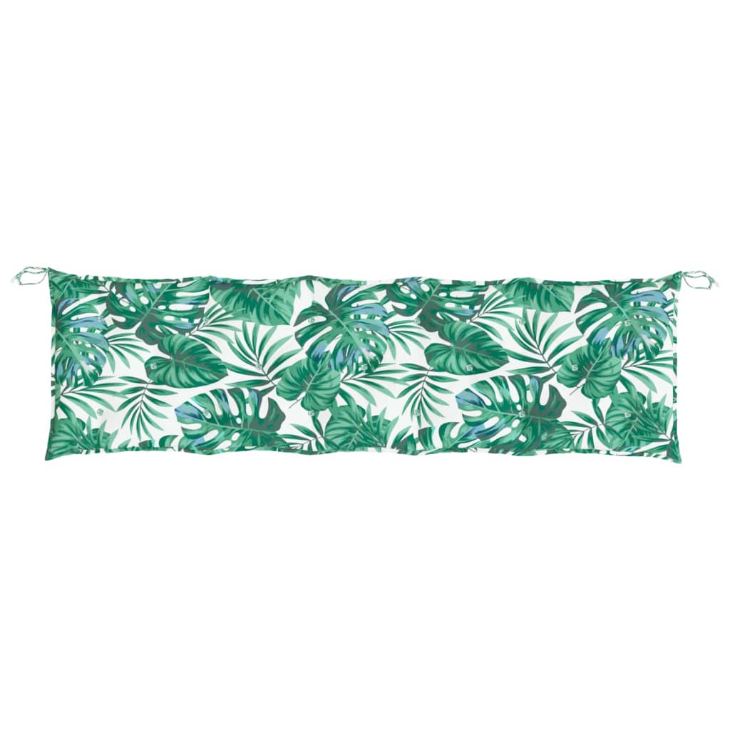 Coussins de banc de jardin 2 pcs, motif feuilles, 180x50x7cm, tissu Oxford