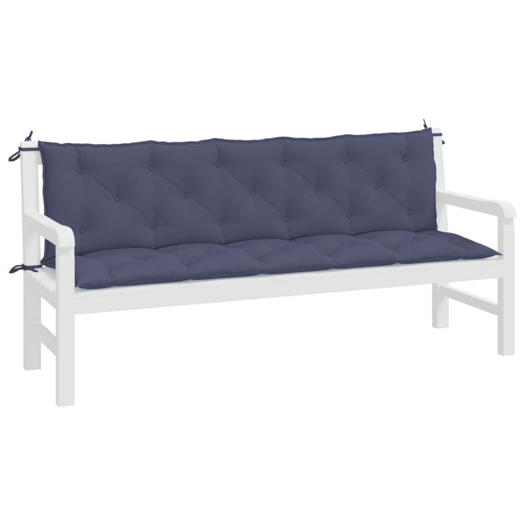 Garden Bench Cushions 2 pcs. Navy Blue 180x50x7 cm Oxford Fabric