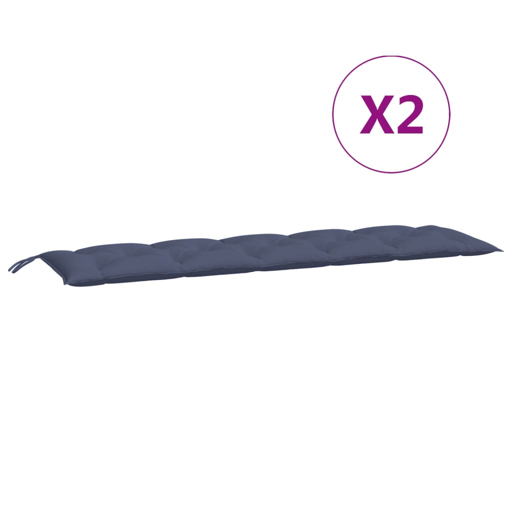 Garden Bench Cushions 2 pcs. Navy Blue 180x50x7 cm Oxford Fabric