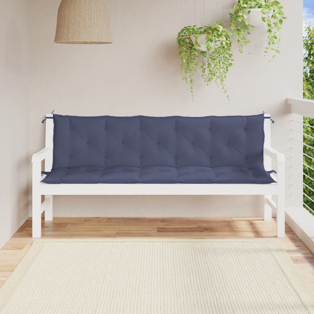 Garden Bench Cushions 2 pcs. Navy Blue 180x50x7 cm Oxford Fabric