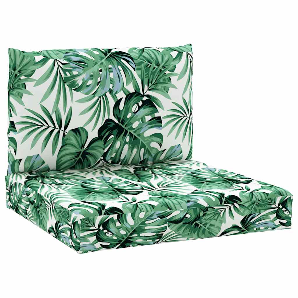 Coussin de palette 2 pcs motif feuille Tissu