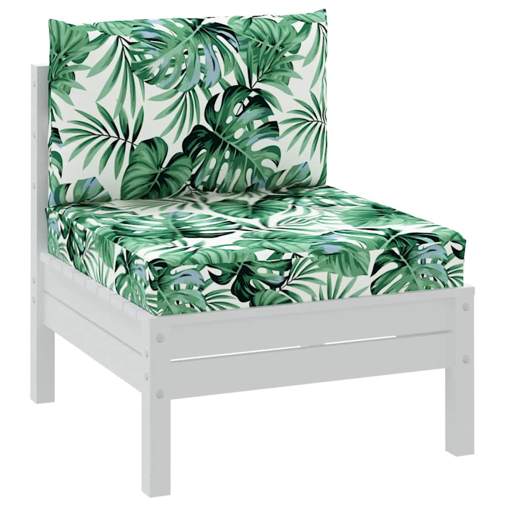 Coussin de palette 2 pcs motif feuille Tissu