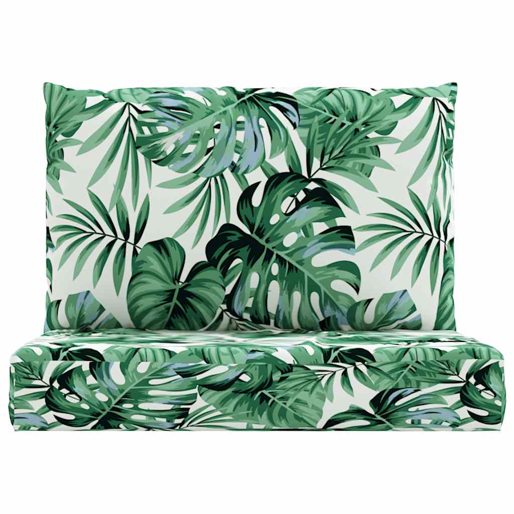 Coussin de palette 2 pcs motif feuille Tissu
