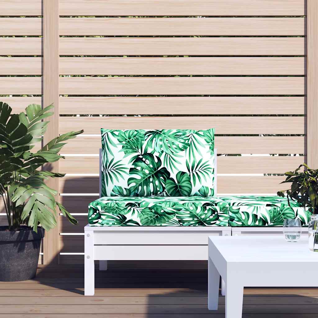 Coussin de palette 2 pcs motif feuille Tissu
