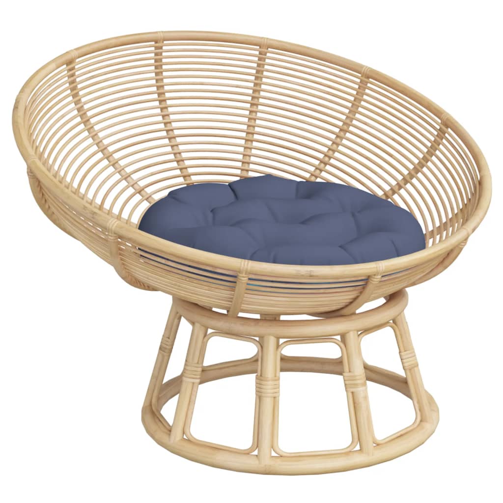 Coussin rond bleu marine Ø 60x11 cm en tissu Oxford