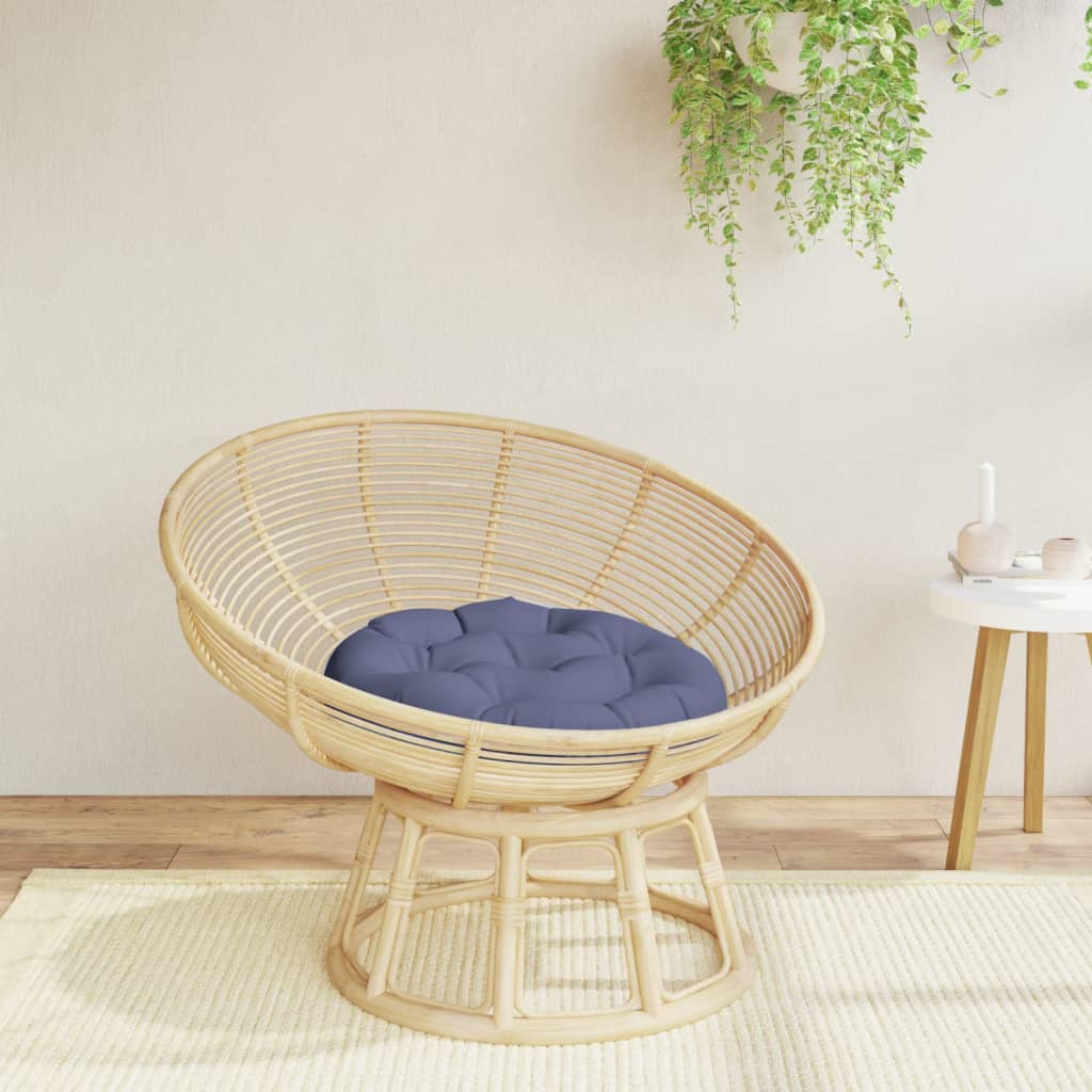 Coussin rond bleu marine Ø 60x11 cm en tissu Oxford