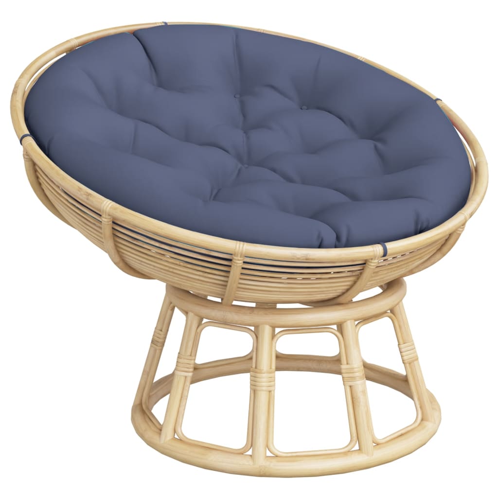 Coussin Rond Bleu Marine Ø 100x11 cm Tissu Oxford