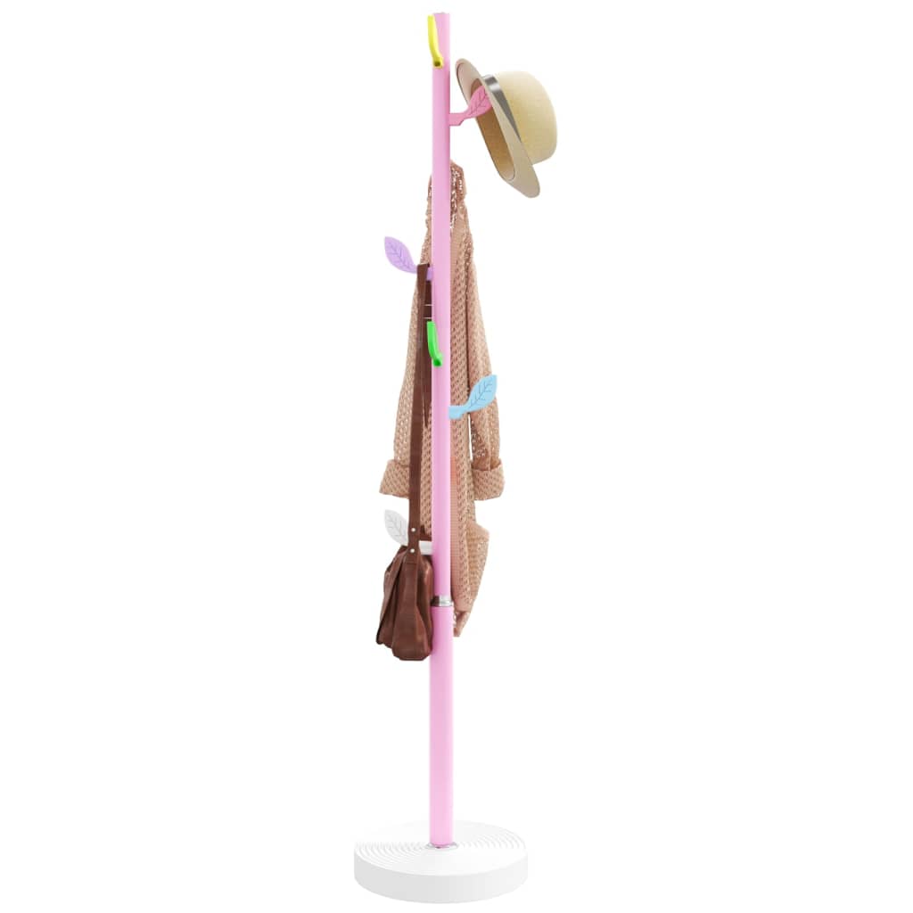 Porte-manteau rose 172 cm en fer thermolaqué