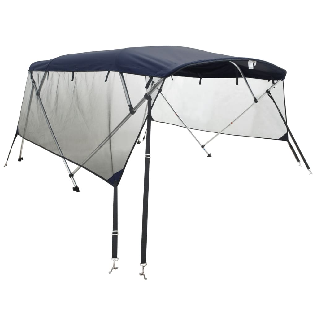 Bimini-top 4 arceaux avec parois latérales en maille 243x(170-182)x137 cm