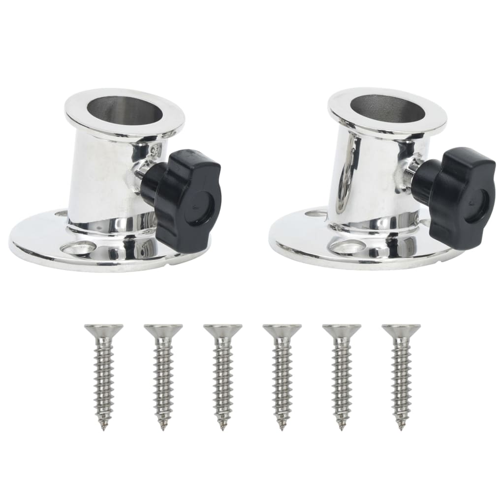 Pieds de balcon 2 pcs. ronds pour tube de 26 mm en acier inoxydable
