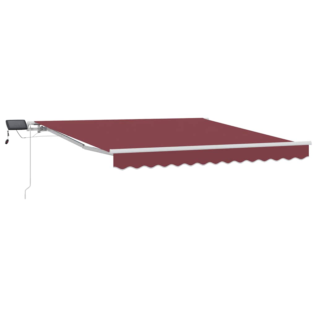 Markise Manuell mit LED Weinrot 300x250 cm