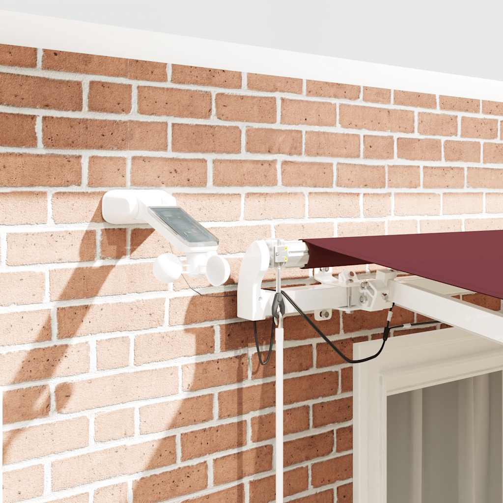 Markise Automatisch mit LED Weinrot 300x250 cm