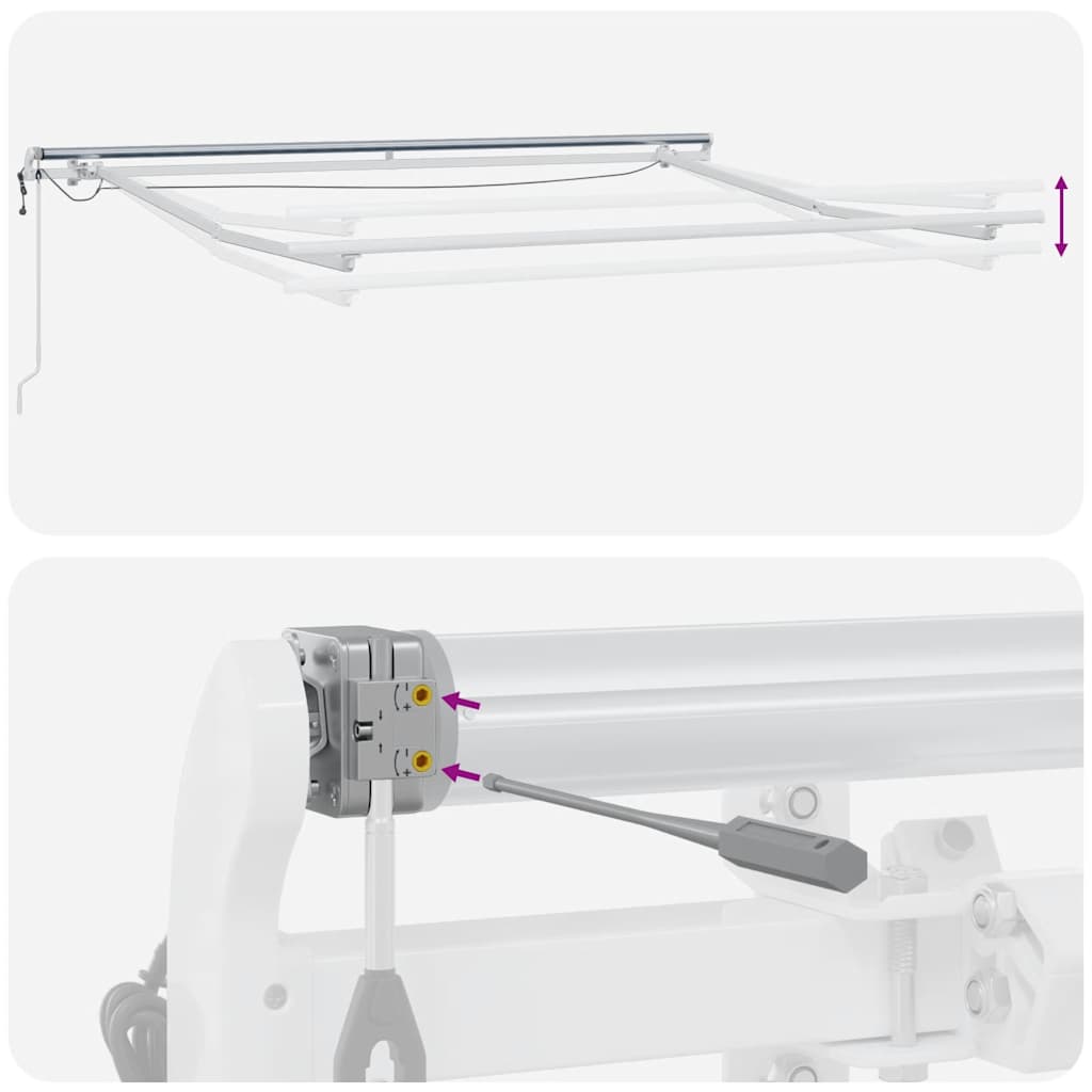Markise Automatisch mit LED Weinrot 300x250 cm