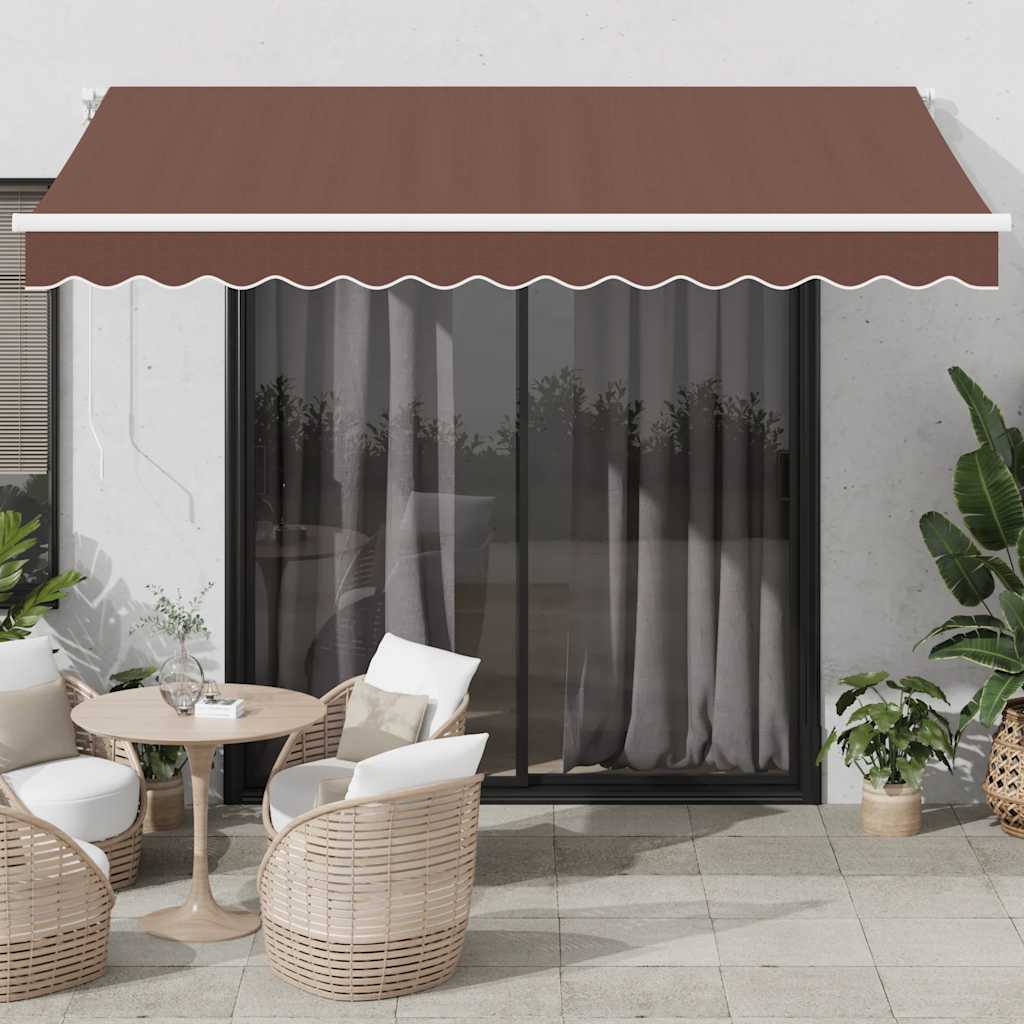 Markise Manuell mit LED Braun 350x250 cm