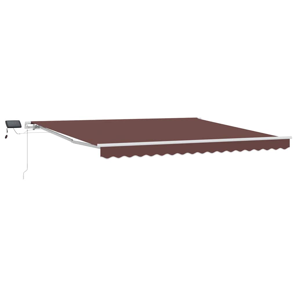 Markise Manuell mit LED Braun 400x300 cm