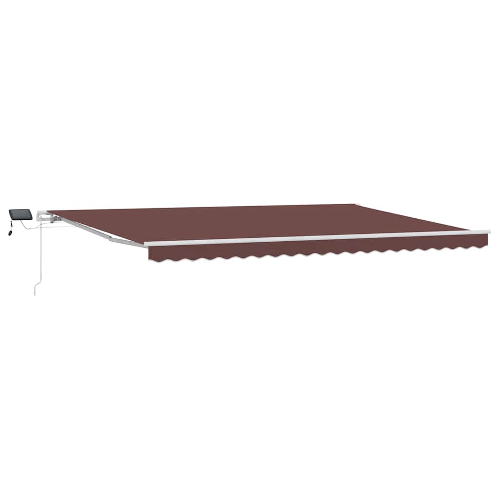 Markise Manuell mit LED Braun 500x300 cm