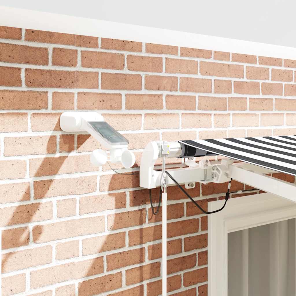 Markise Automatisch mit LED Anthrazit & Weiß 300x250 cm