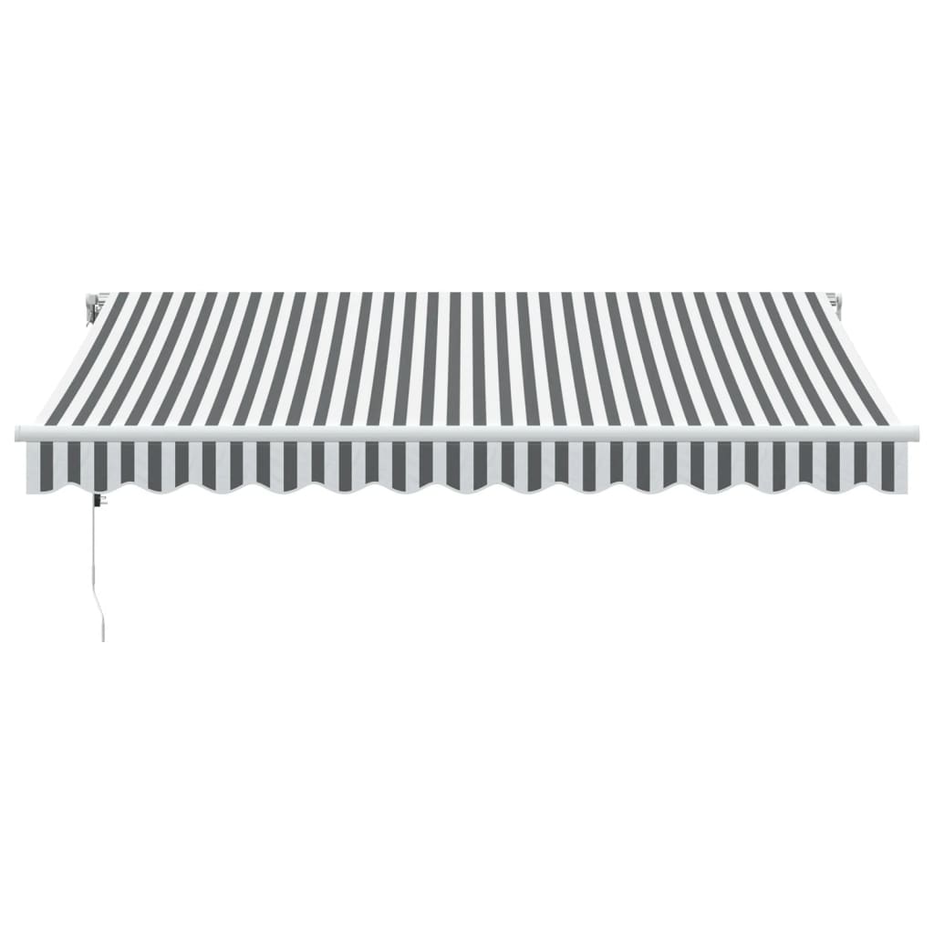 Markise Automatisch mit LED Anthrazit & Weiß 350x250 cm