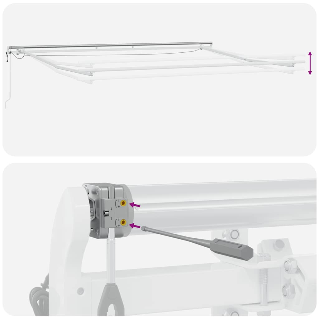 Markise Automatisch mit LED Anthrazit & Weiß 450x300 cm