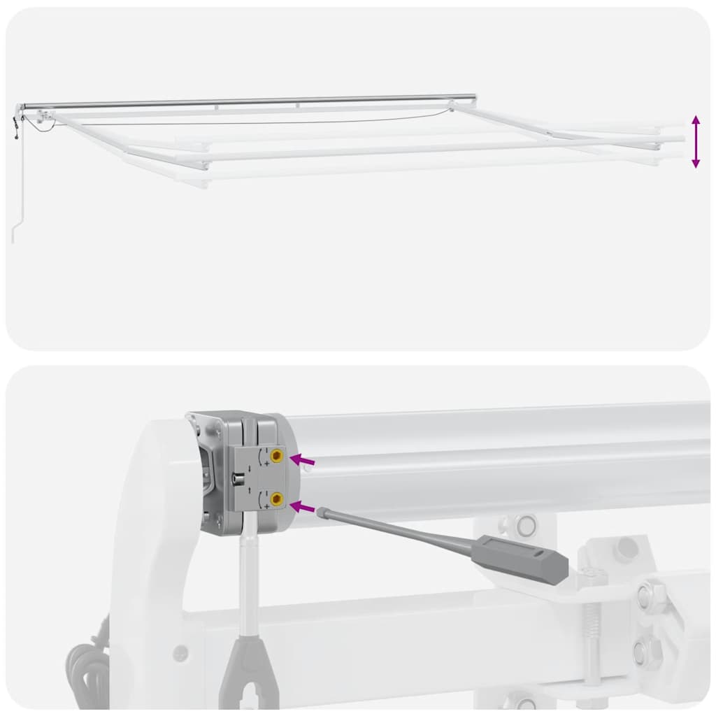 Markise Automatisch mit LED Anthrazit & Weiß 500x300 cm