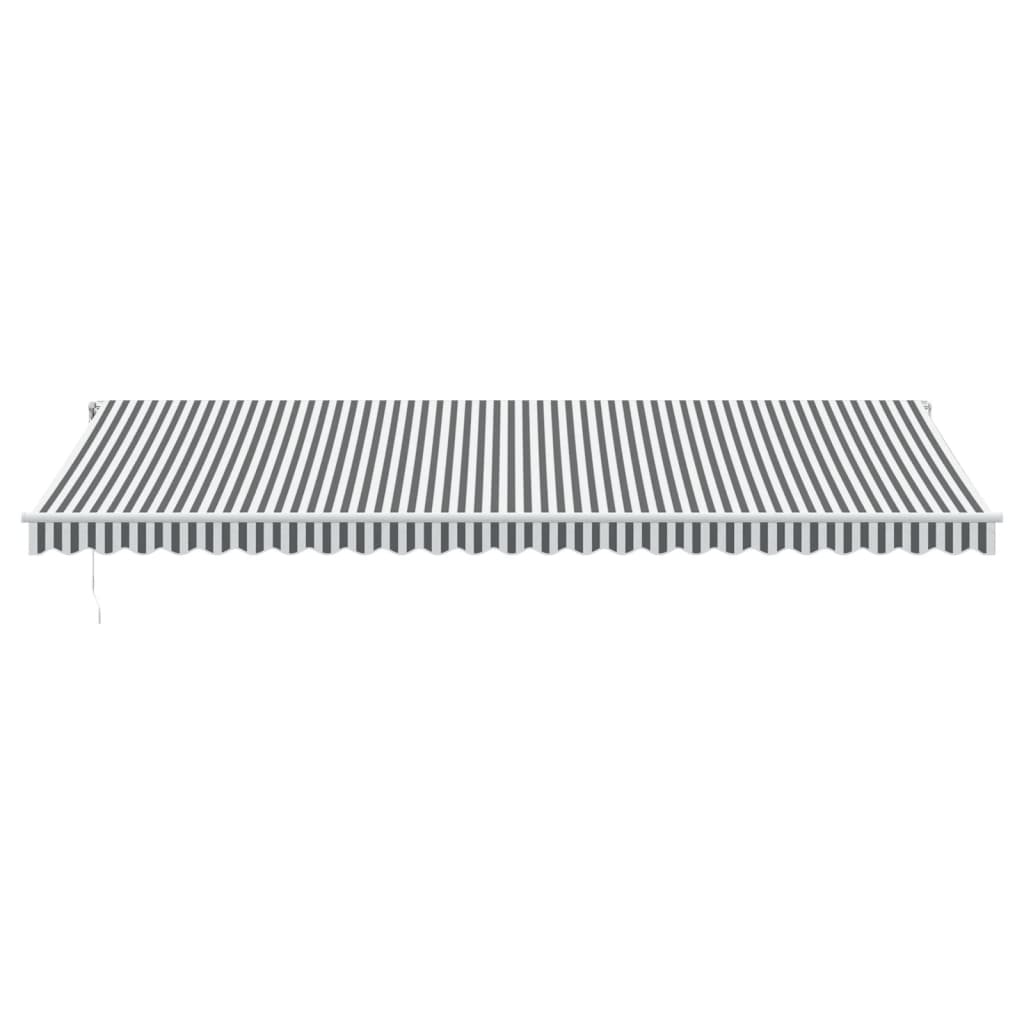 Markise Automatisch mit LED Anthrazit & Weiß 600x350 cm