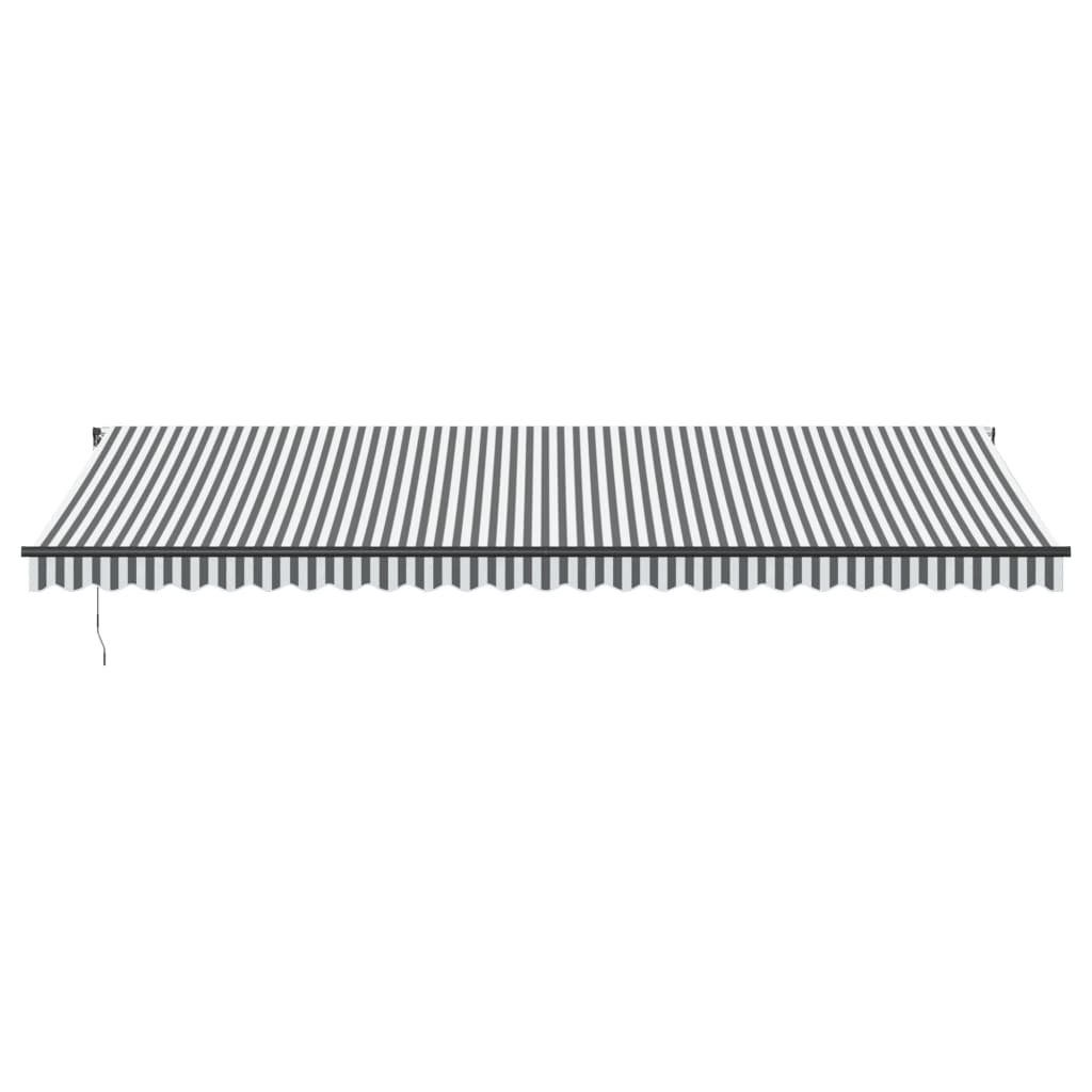 Markise Manuell mit LEDs Anthrazit & Weiß 600x350 cm