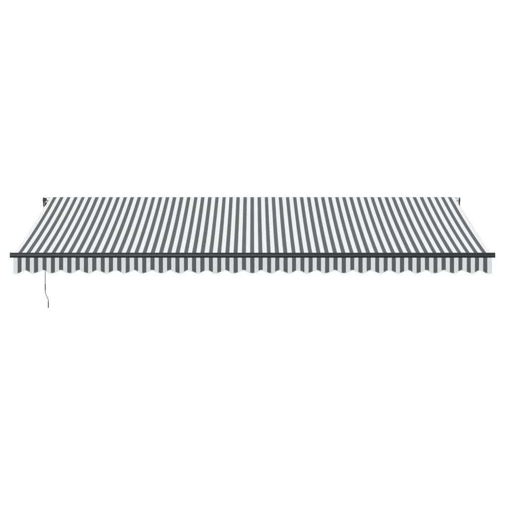 Markise Automatisch mit LEDs Anthrazit & Weiß 600x350 cm