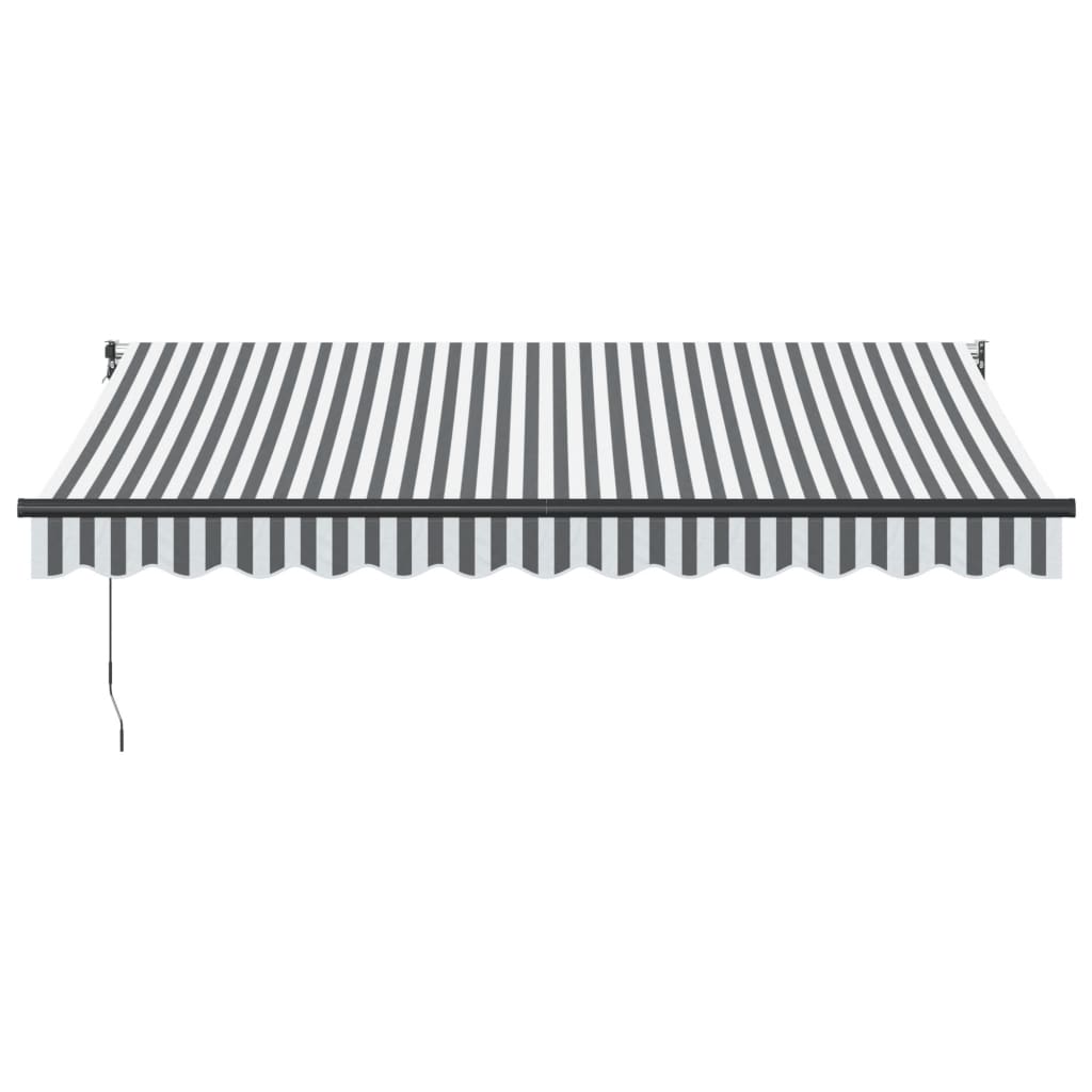 Markise Einziehbar Anthrazit & Weiß 3,5x2,5 m Stoff & Aluminium