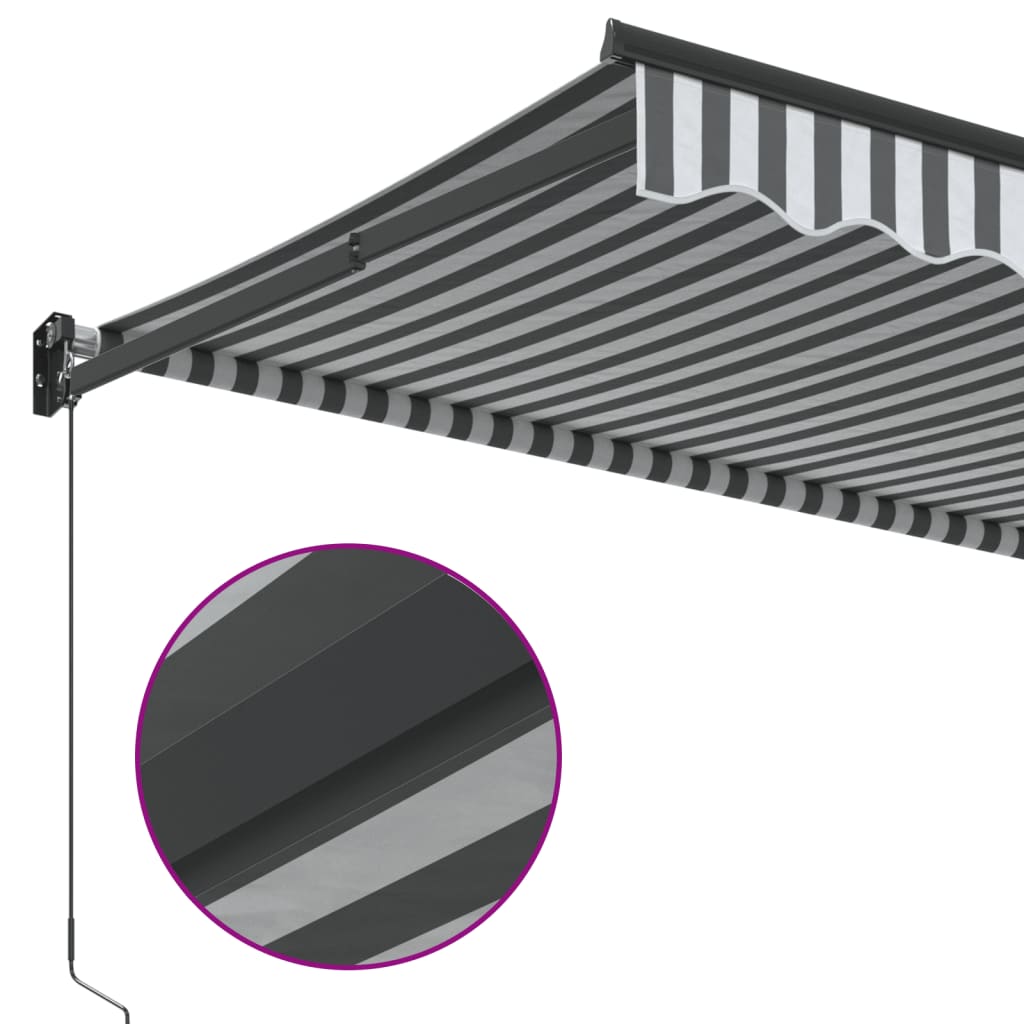 Markise Einziehbar Anthrazit & Weiß 3,5x2,5 m Stoff & Aluminium