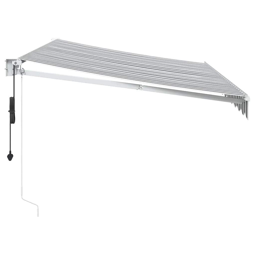 Markise Einziehbar Anthrazit & Weiß 3,5x2,5 m Stoff & Aluminium