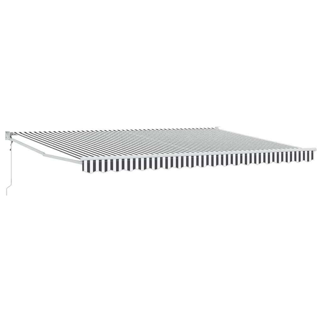 Markise Einziehbar Anthrazit und Weiß 4,5x3 m Stoff & Aluminium