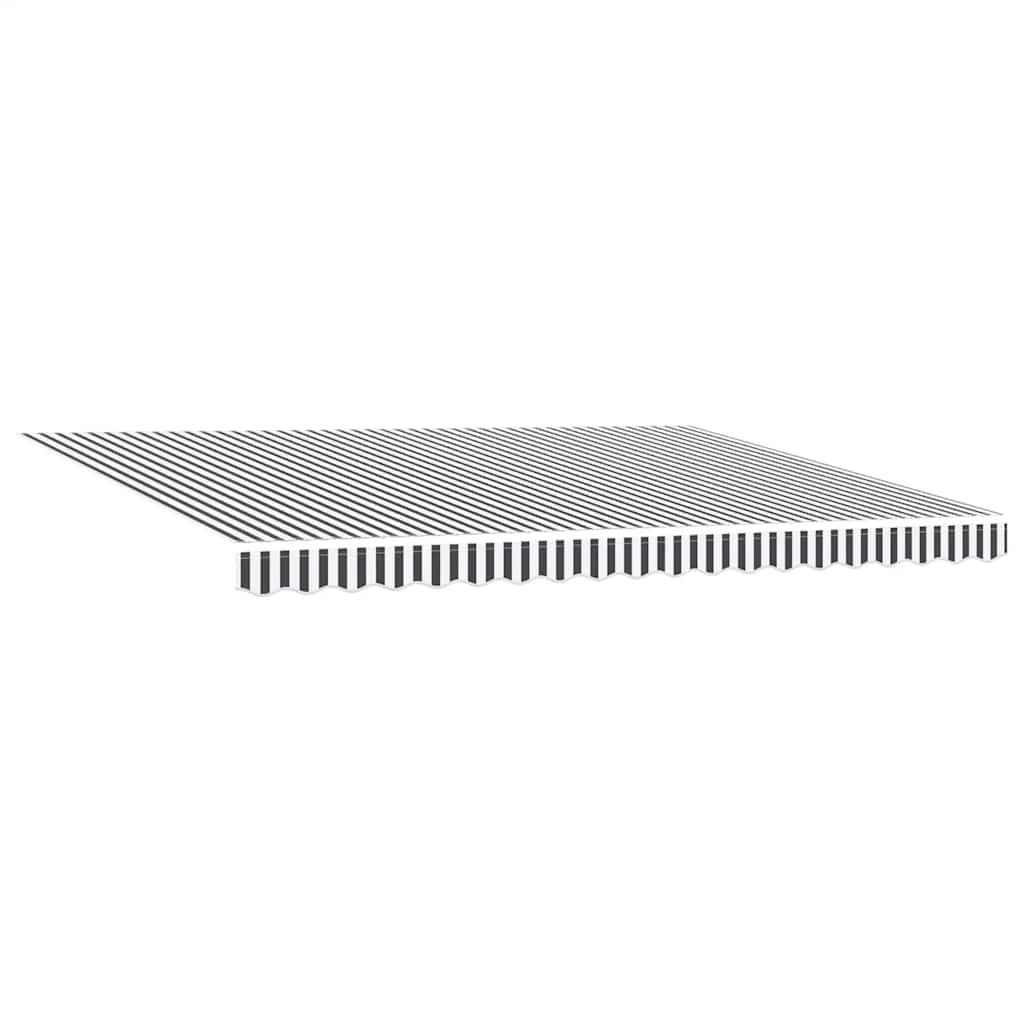 Markise Einziehbar Anthrazit und Weiß 4,5x3 m Stoff & Aluminium