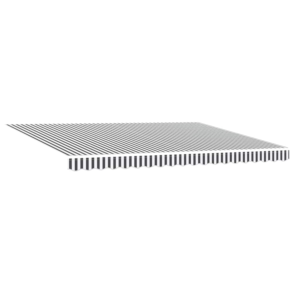 Markise Einziehbar Anthrazit und Weiß 4,5x3 m Stoff & Aluminium