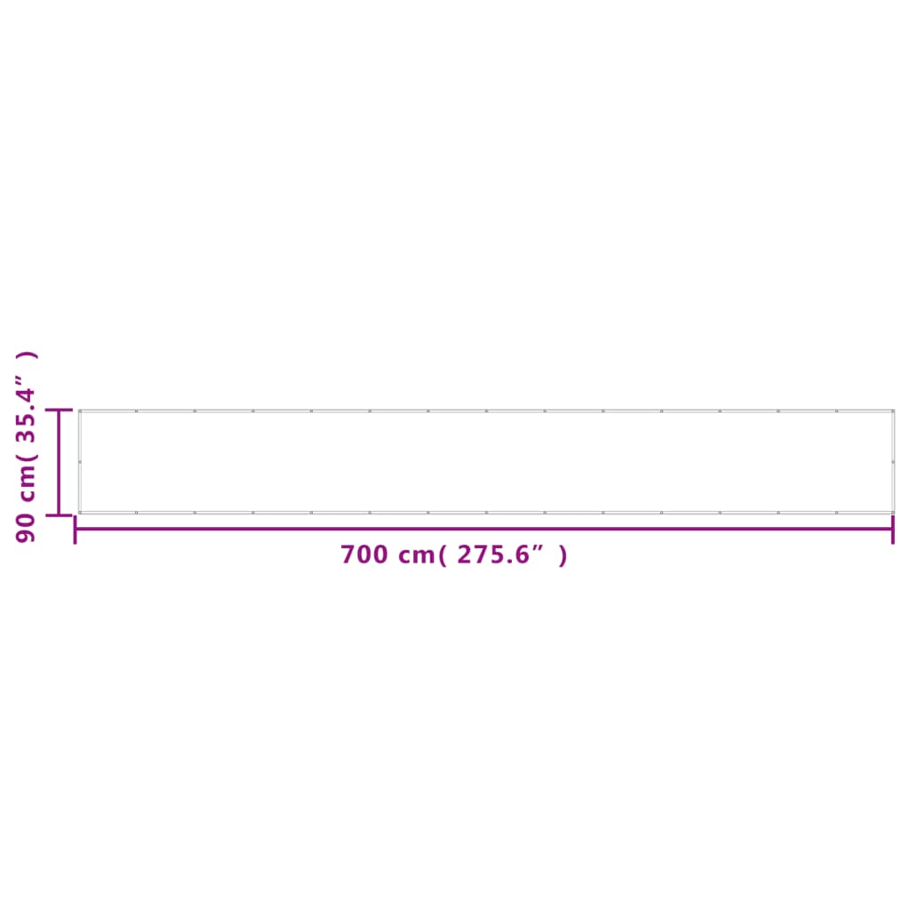 Balkon-Sichtschutz Hellgrau 90x700 cm 100 % Polyester Oxford