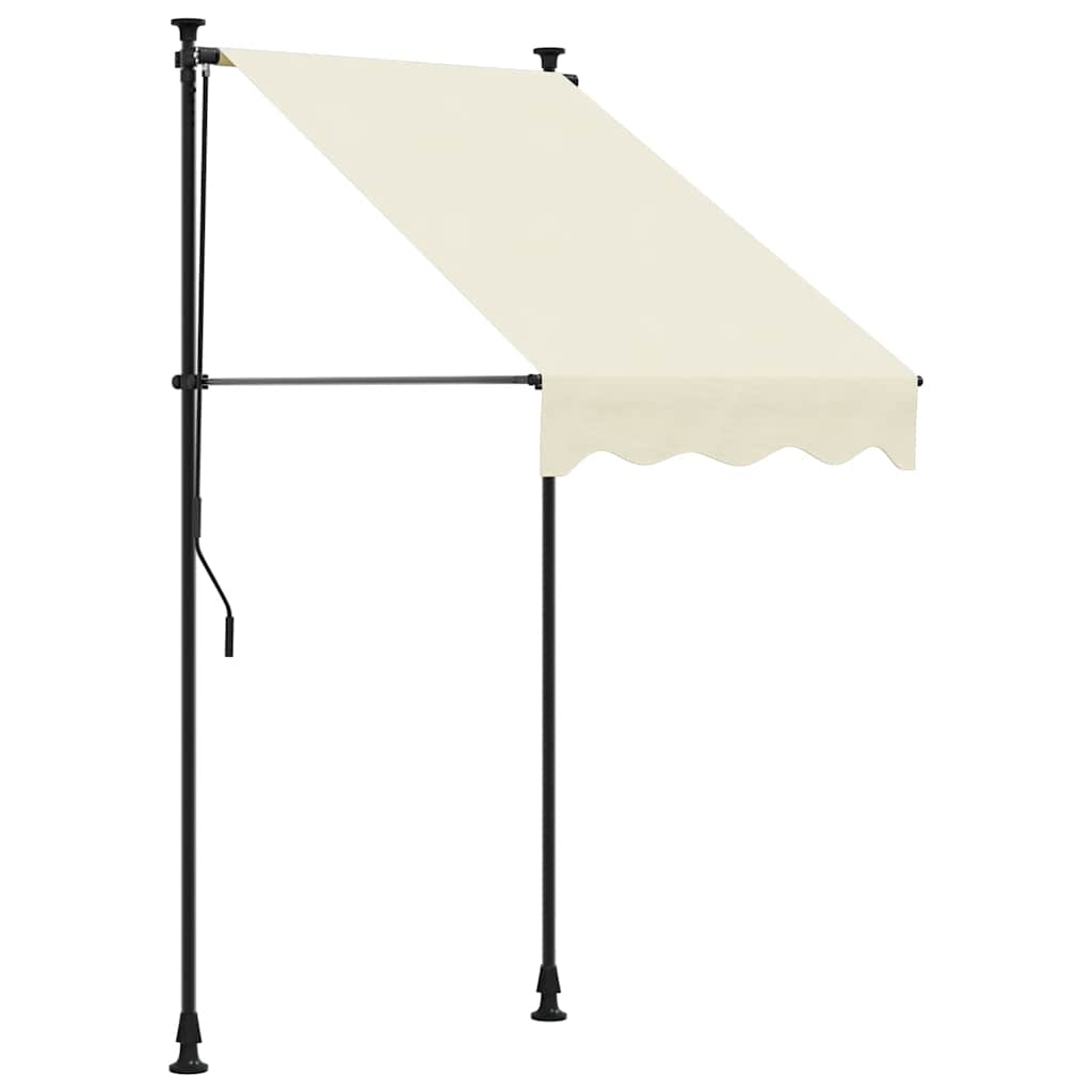 Markise Einziehbar Creme 100x150 cm Stoff und Stahl