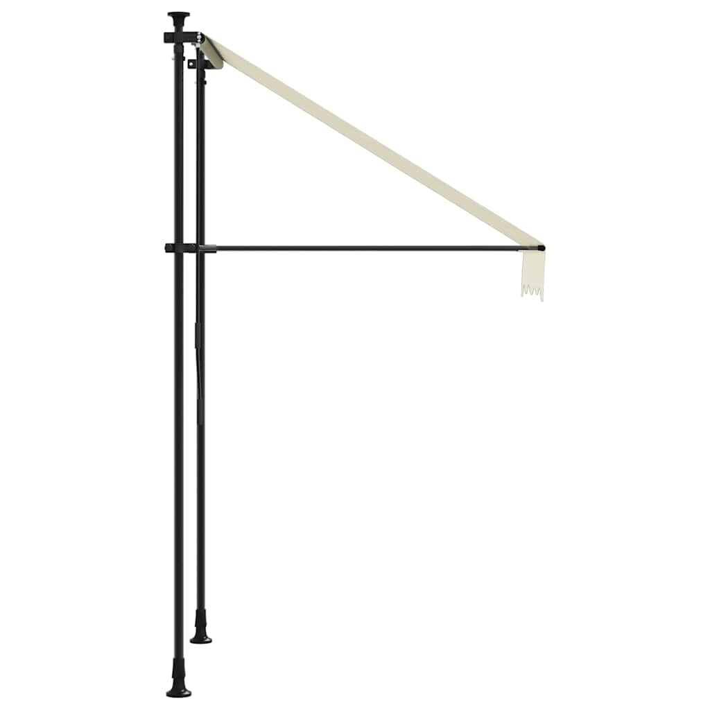 Markise Einziehbar Creme 100x150 cm Stoff und Stahl