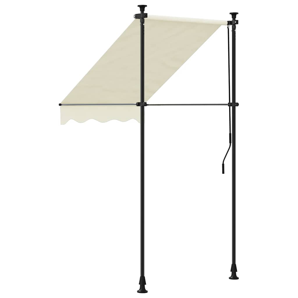 Markise Einziehbar Creme 150x150 cm Stoff und Stahl