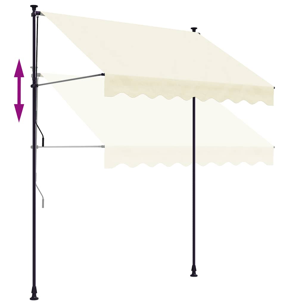 Markise Einziehbar Creme 250x150 cm Stoff und Stahl
