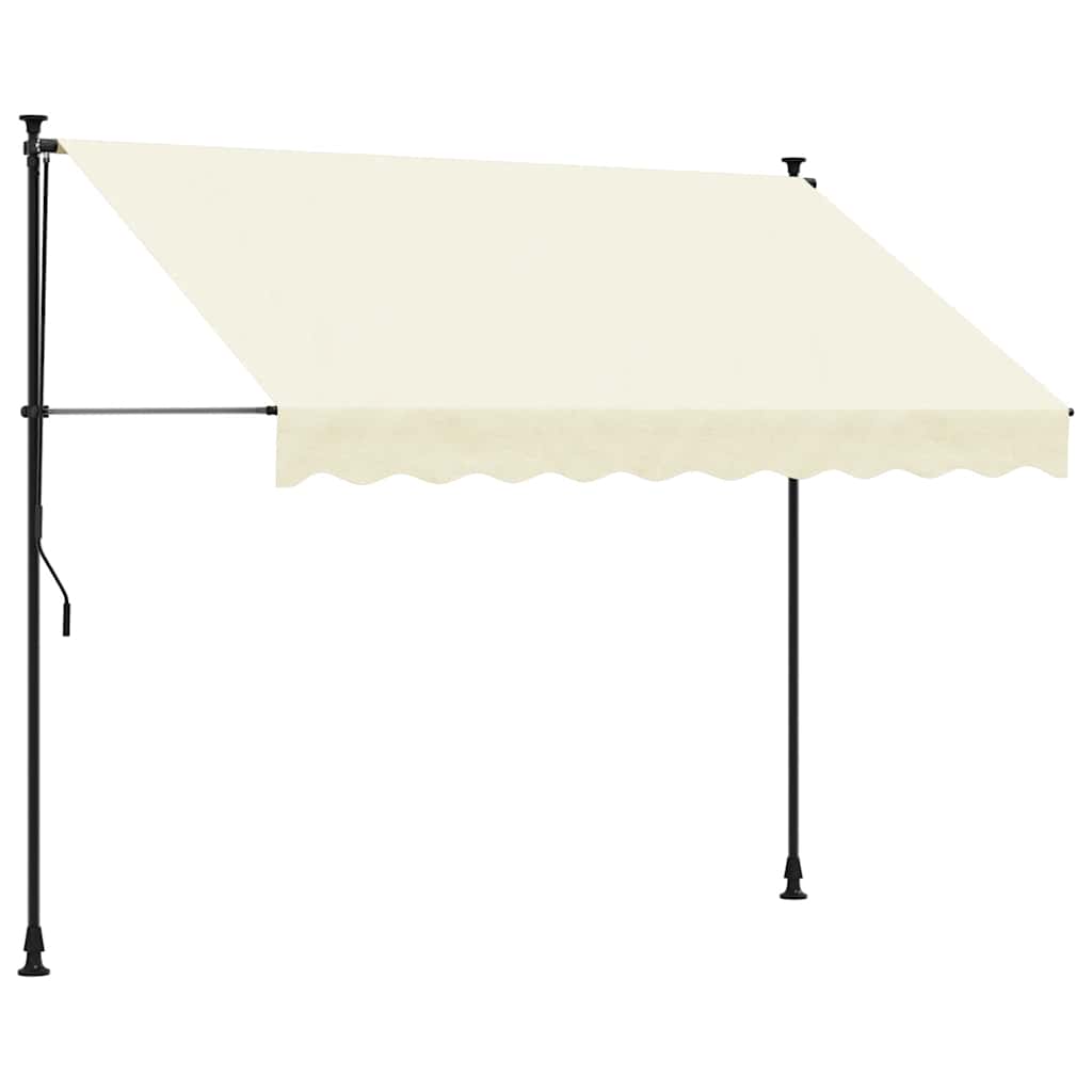 Markise Einziehbar Creme 300x150 cm Stoff und Stahl