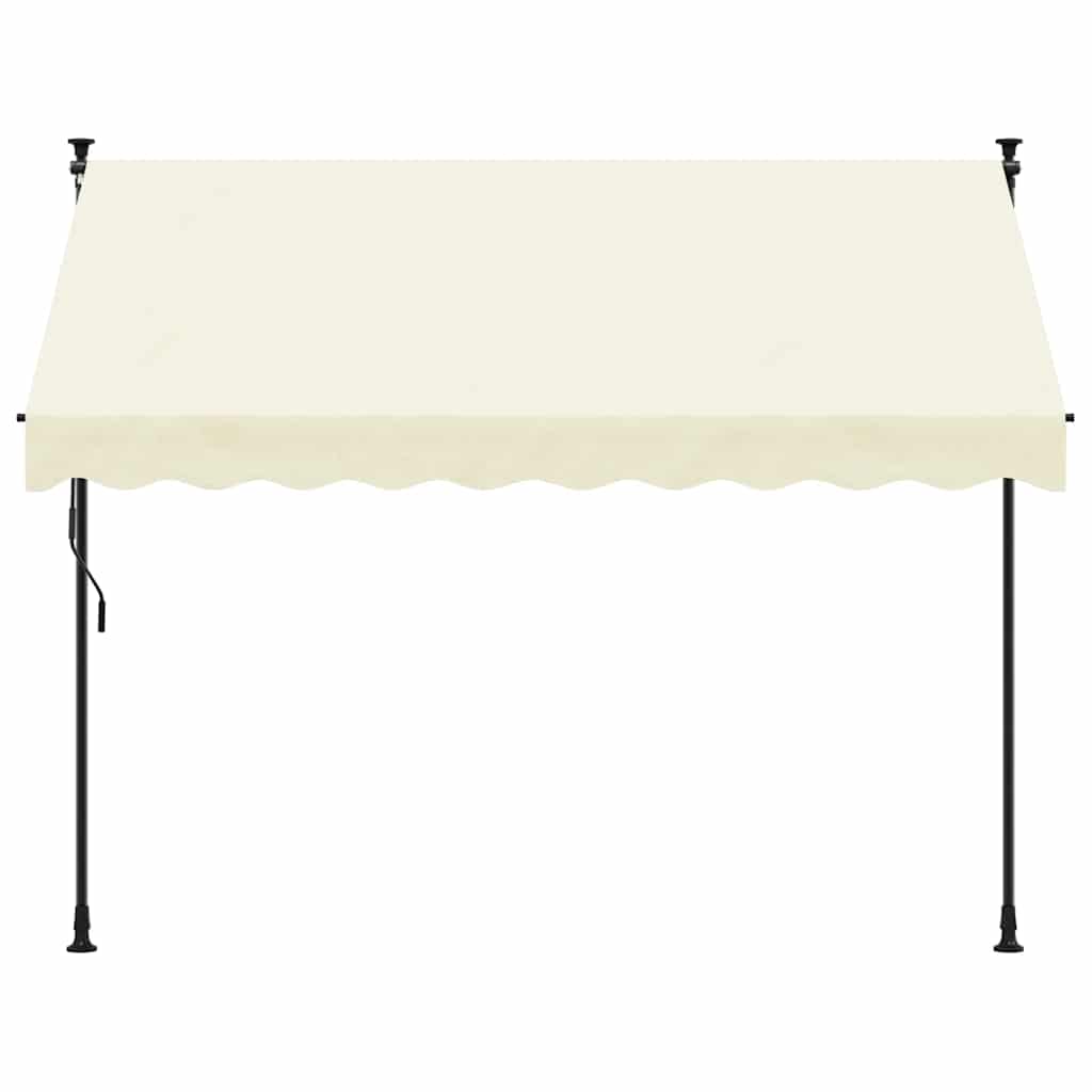 Markise Einziehbar Creme 300x150 cm Stoff und Stahl