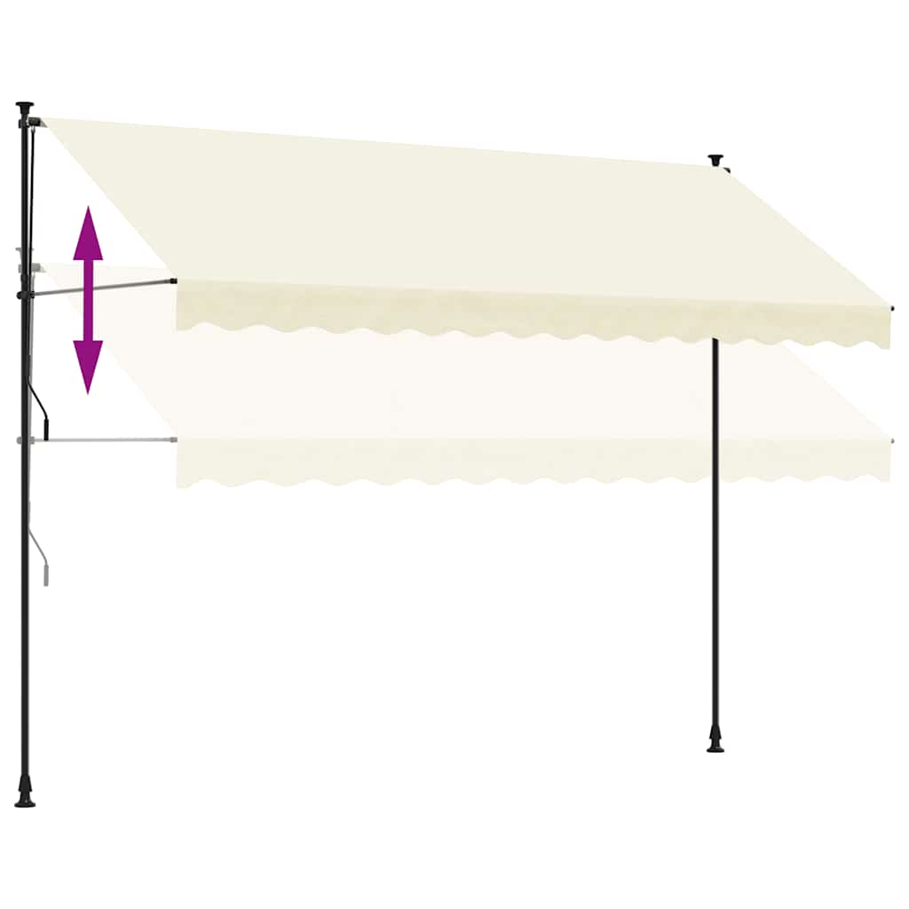 Markise Einziehbar Creme 350x150 cm Stoff und Stahl