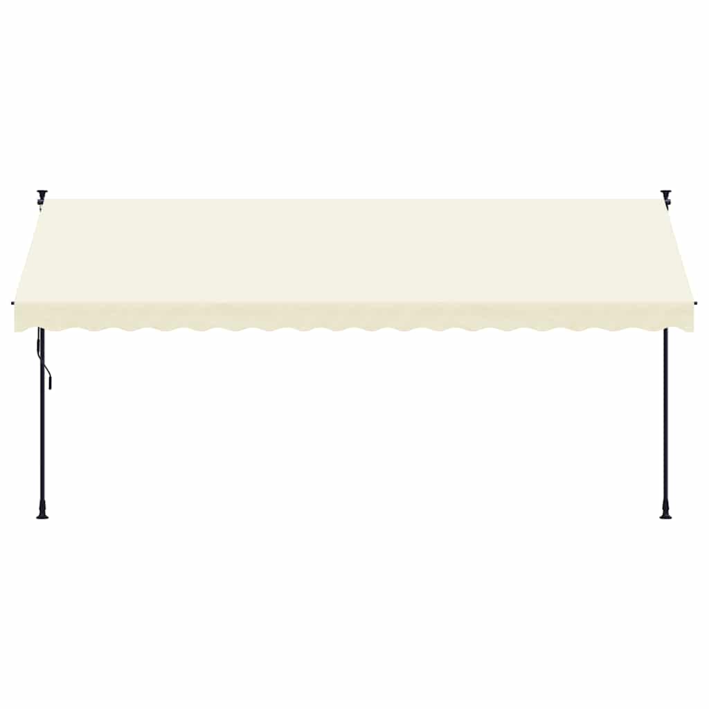 Markise Einziehbar Creme 400x150 cm Stoff und Stahl