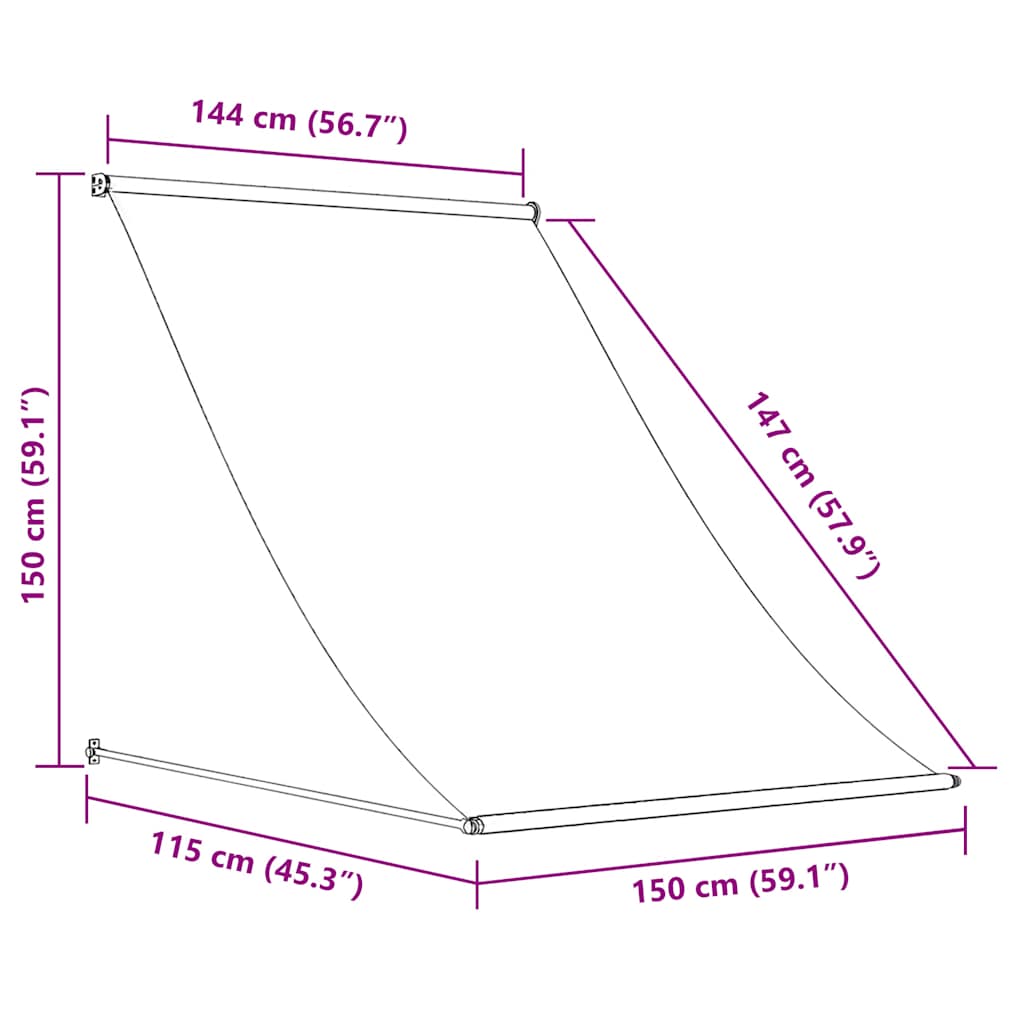 Markise Einziehbar Anthrazit 150x150 cm Stoff und Stahl
