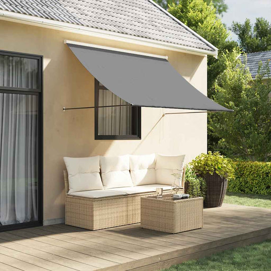 Markise Einziehbar Anthrazit 250x150 cm Stoff und Stahl