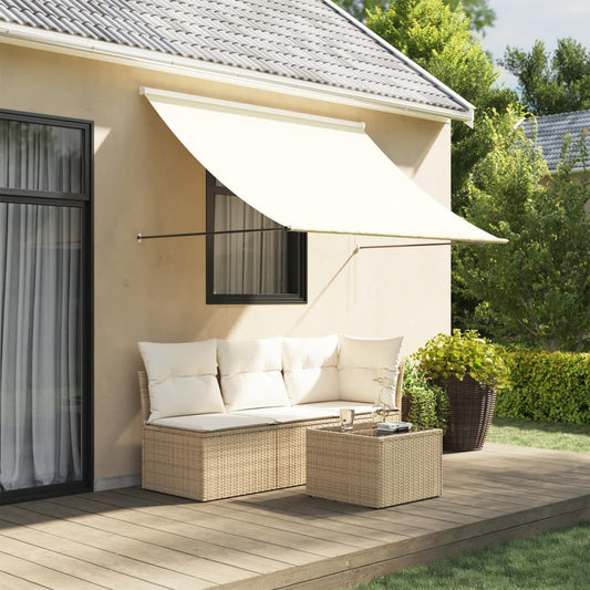 Markise Einziehbar Creme 200x150 cm Stoff und Stahl