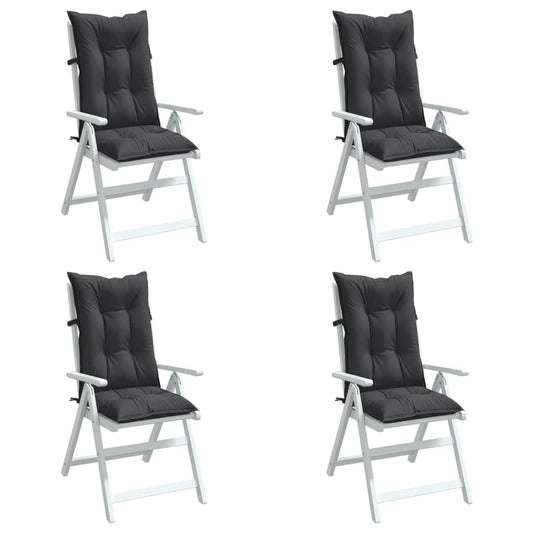 Hochlehner-Auflagen 4 Stk. Melange Anthrazit 120x50x7 cm Stoff