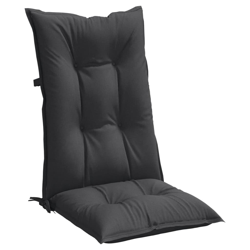 High-backed cushion pads 6 pcs. Mélange anthracite 120x50x7 cm fabric