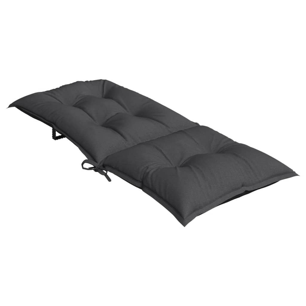 High-backed cushion pads 6 pcs. Mélange anthracite 120x50x7 cm fabric