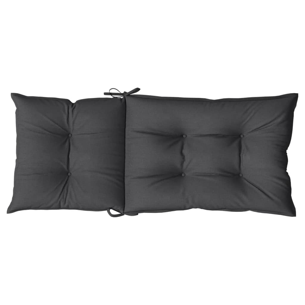 High-backed cushion pads 6 pcs. Mélange anthracite 120x50x7 cm fabric