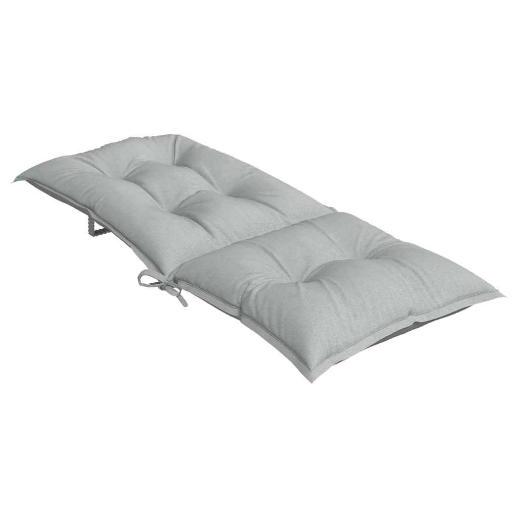 Coussins de dossier haut 6 pièces Mélange Gris clair 120x50x7 cm Tissu